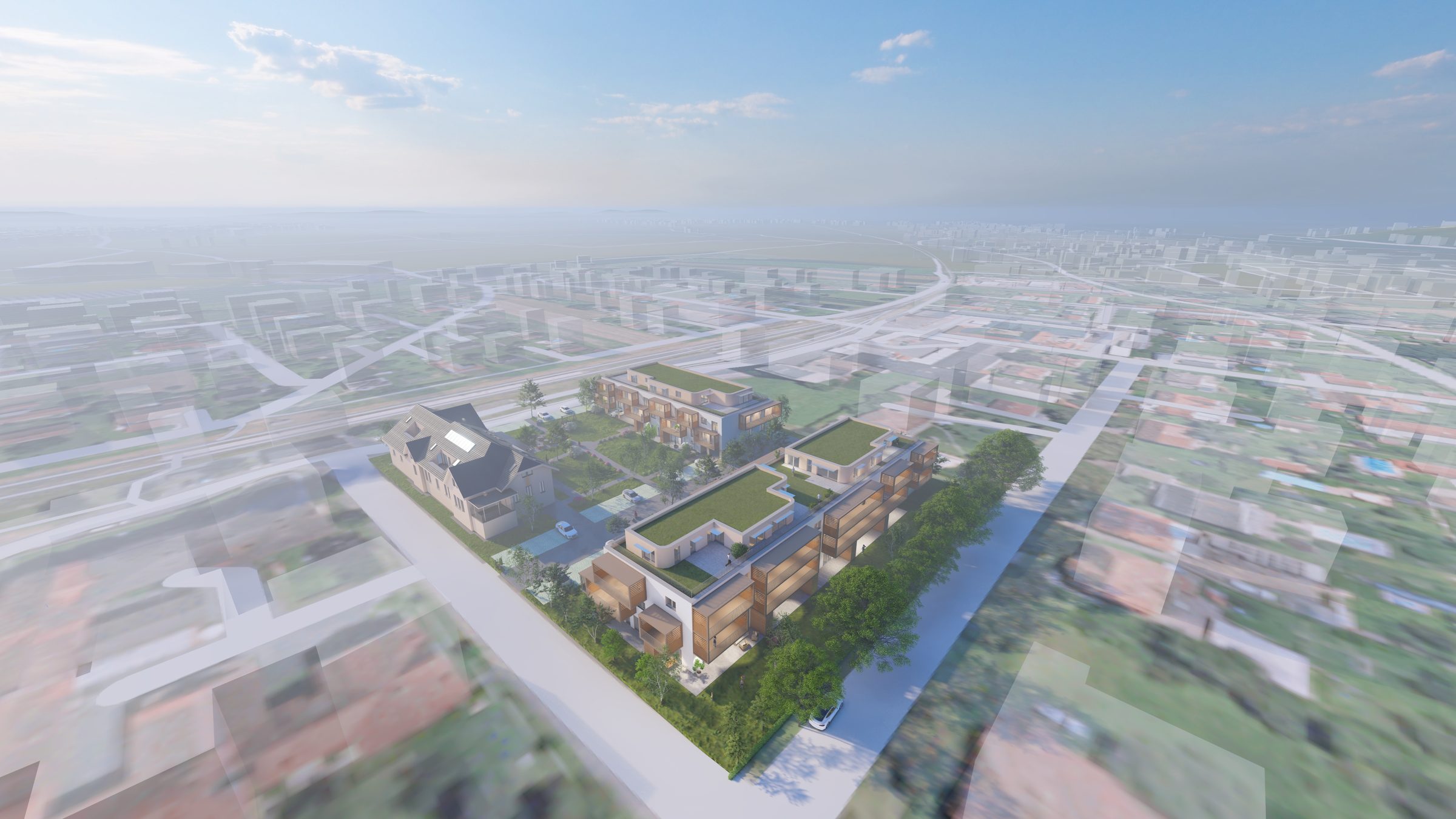 Übersichts-Rendering Stadtgarten Mureck im Kontext der Umgebung